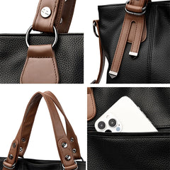 3 Layers Large Capacity Leather Shoulder Bag for Women