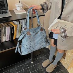 Studded PU Leather Shoulder Bag