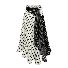 Black N White Polka Dot Swimsuit and Skirt Set
