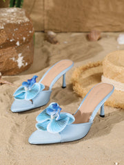 Orchid Embellished Satin Heels