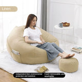 Linen Cloth Lounger Seat Bean Bag Pouf With Pedal Pillow