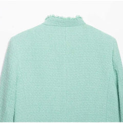 Textured Cropped Fringed Collar Jacket