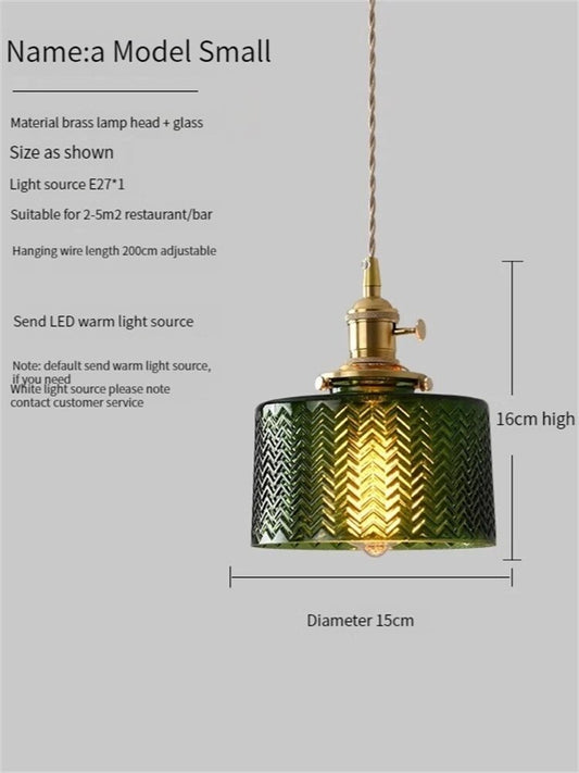 Glass Pendant Ceiling Light Brass Hanging Lamp Luminaire