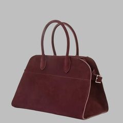 Suede Large Top Handle Tote Bag