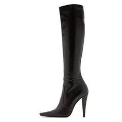 Pointed Slim High Heeled Knee High Boots