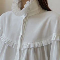 White Ruffle Shirt - Golden Atelier