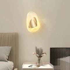 Golden Atelier crystal wall lamp with LED lights and a sparkling crystal design. 2