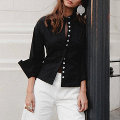 Flared Sleeve Belted Shirt