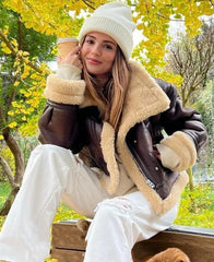 Faux Fur Fleece Zipper Thick Warm Coat Short Jacket