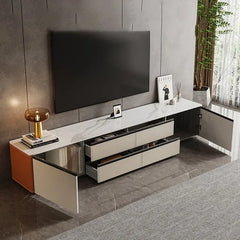 TV Cabinet Modern Wooden Shelves Mobile Console