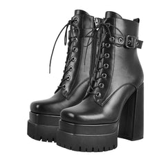 Chunky Platform Lace Up Boots