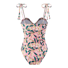 Printed One Piece Swimsuit with Beach Skirt