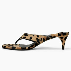 Leopard Print Stiletto Thong Sandals