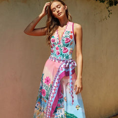 One Piece Swimsuit with Matching Skirt Resort Wear Set