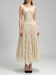 Lace A-Line Midi Dress