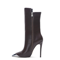 Snake Print Pointed Toe Stiletto Boots