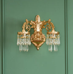 Copper Crystal Double Head Retro Wall Sconce