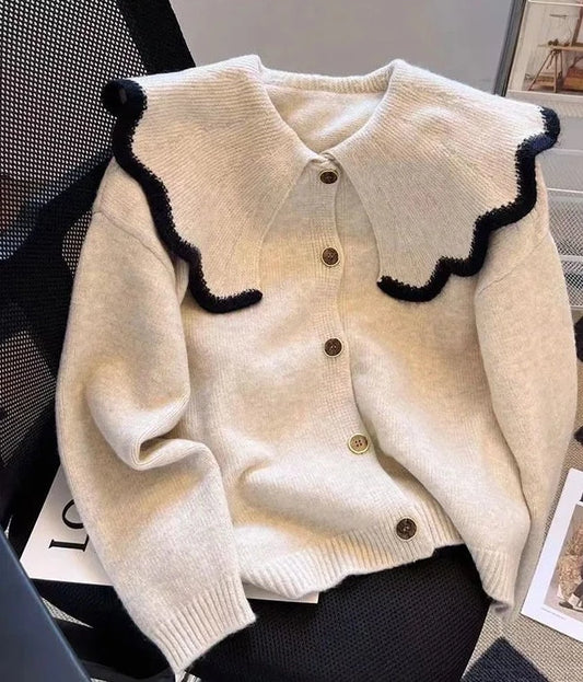 Women Sweater Knitted Loose Long Sleeve Cardigan