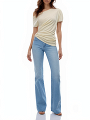 Diagonal Collar Asymmetrical Top
