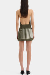 Stripe Halter Neck Mini Dress