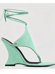 Thong Wedge Lace Up Sandal