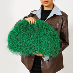 Fluffy Textured Clutch Bag