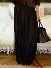 Flowy Draped Waist Maxi Skirt
