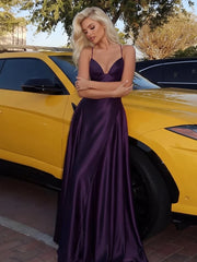 Satin Spaghetti Strap Sweetheart Maxi Dress