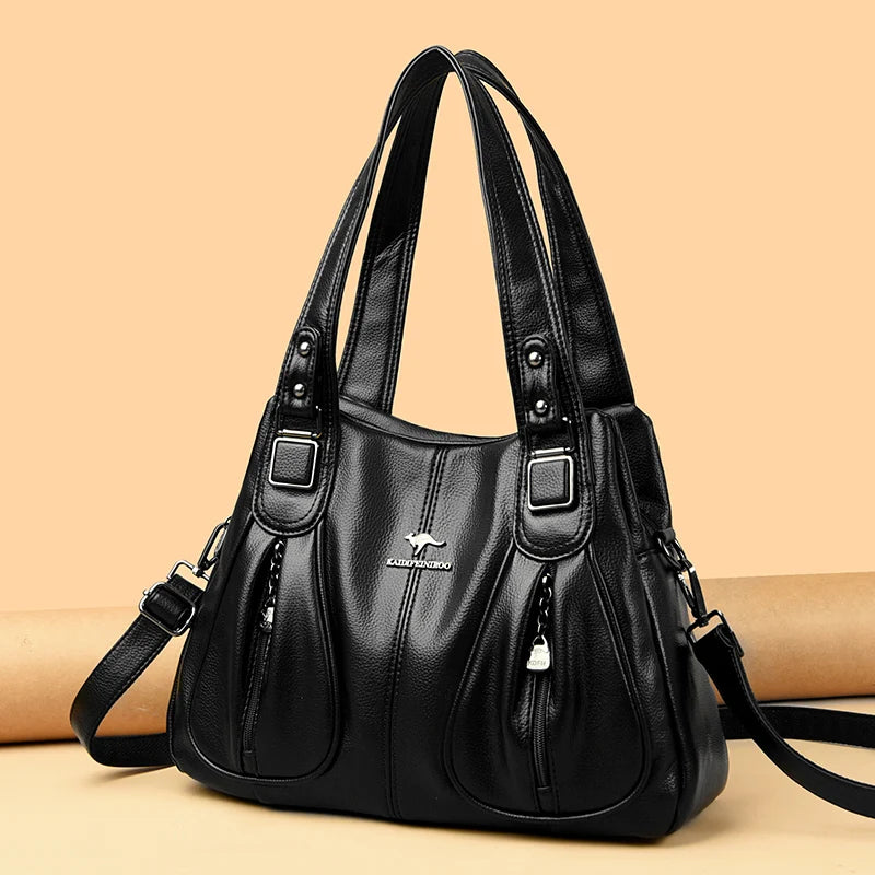 Women Large Capacity Leather Shoulder Bag