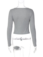 Lace Trim V Neck Cropped Top