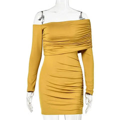 One-Shoulder Ruched Mini Dress