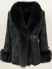 Fur Collar Shearling Coat