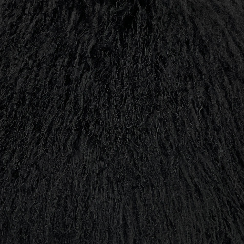 Close-up of black fluffy fabric texture