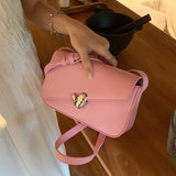 Solid Color Square Crossbody PU Leather Hand Bags