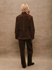 Seamed Waist Suede Jacket