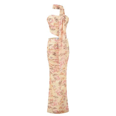 Floral patterned dress on a white background