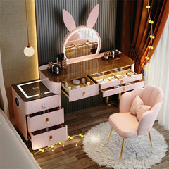 Light Multifunctional Dressing Table with Mirror and Storage