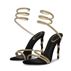 Crystal Spiral High Heel Sandals