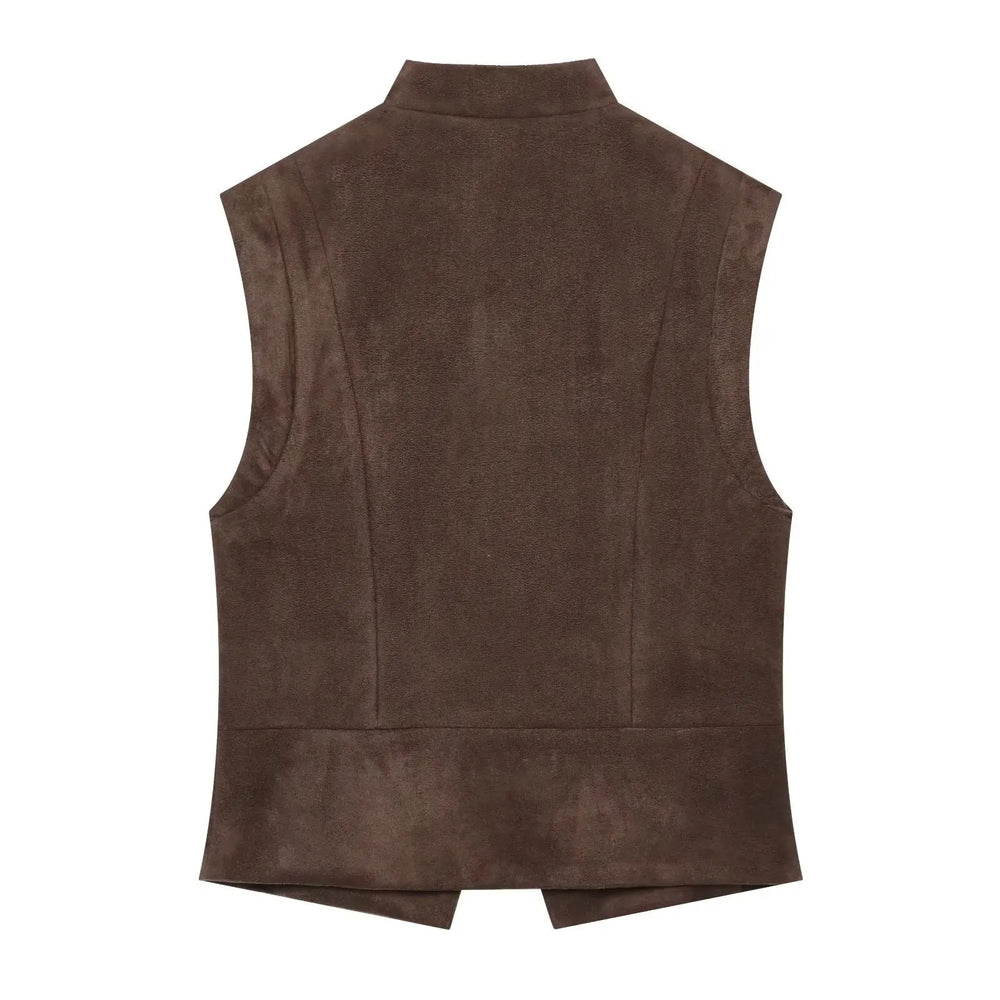 Decorative knot button vest top back view