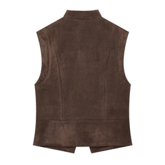 Decorative knot button vest top back view
