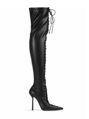 Lace Up Stiletto Over the Knee Boots