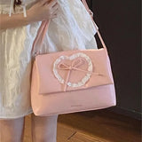Sweet Shoulder Bag for Women Love Heart Large Capacity Handbag