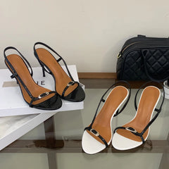Thin Strap Buckle Stiletto Heels