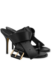 Buckle Strap Stiletto Mules