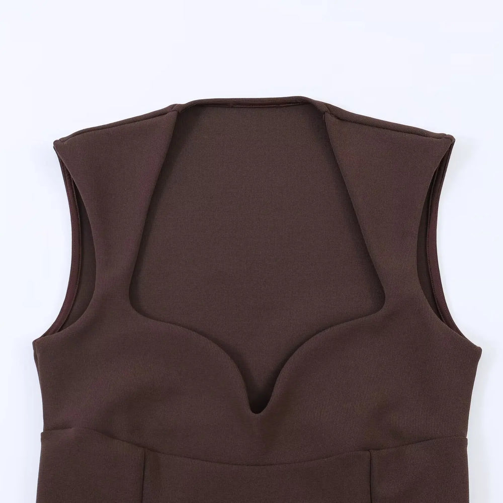 Brown vest on a white background