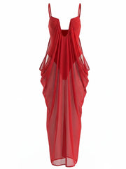Flowing Draped Maxi Cover-Up Set