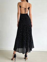 Polka dot cutout maxi dress back view