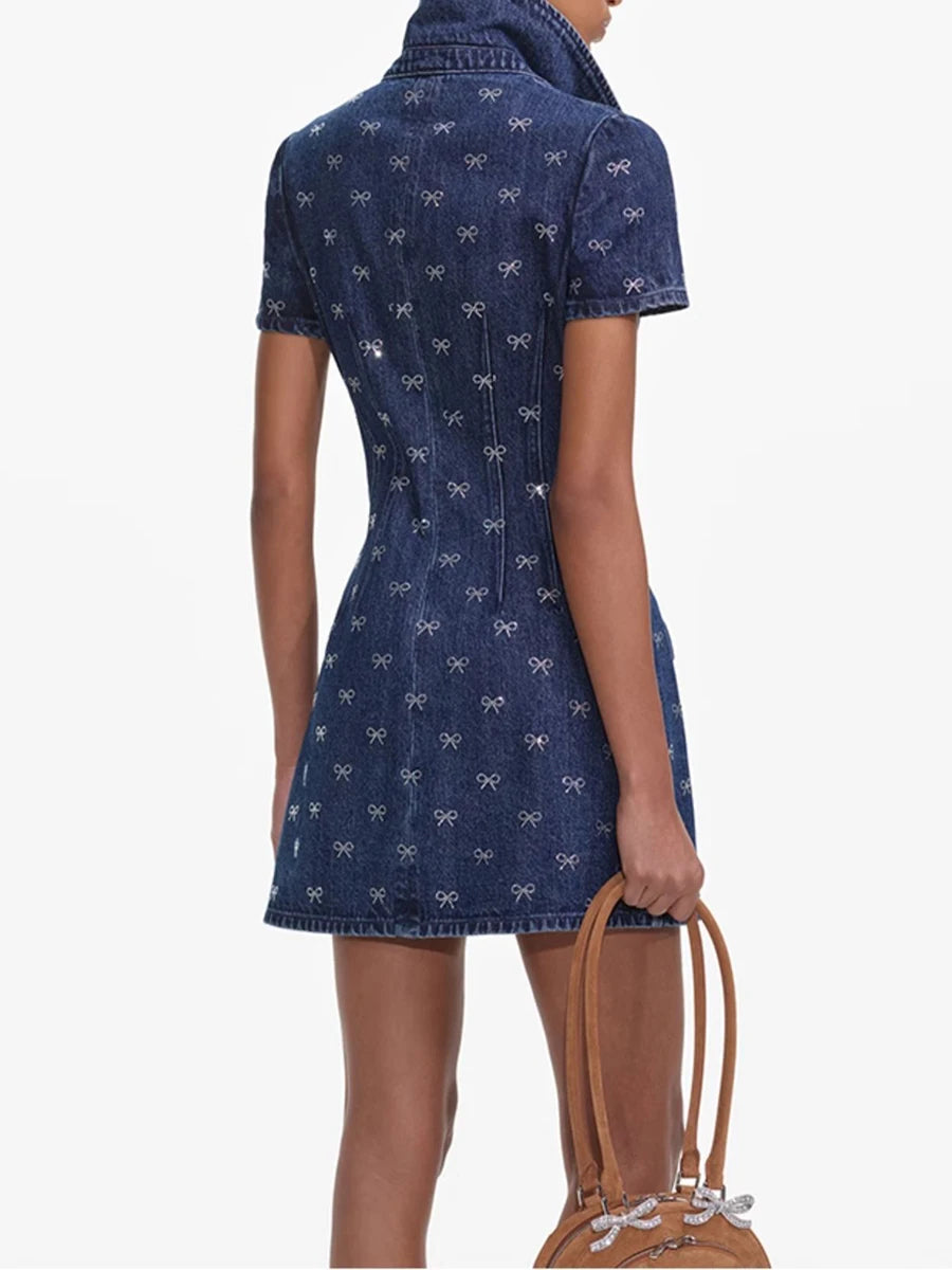 A-line pocket mini dress with a structured silhouette