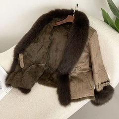 Fur Collar Shearling Jacket