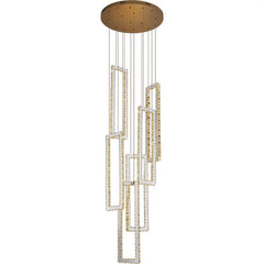 Chandelier with geometric design on a white background